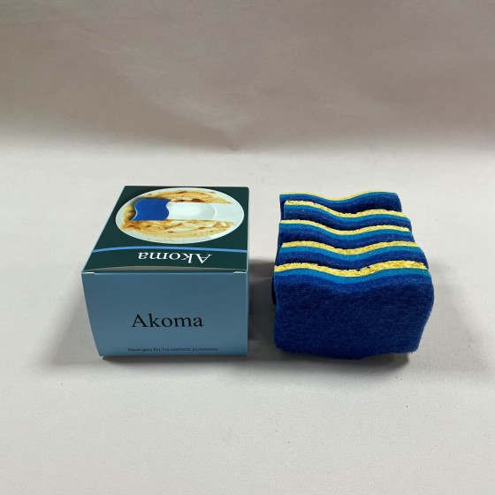 Akoma Household Cleaning Sponges – Multi-Purpose Kitchen & Bathroom Scrubbing Sponges for Dishes, Countertops, Sinks and Everyday Cleaning